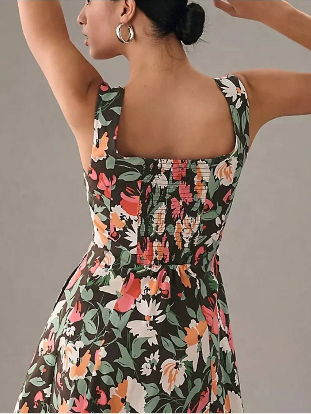 Anthropologie Sweetheart Floral Mini Dress Black Medium NWT Weekend Garden Party - Picture 3 of 15